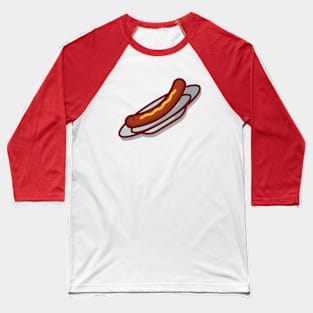 Sausage on Plate Baseball T-Shirt